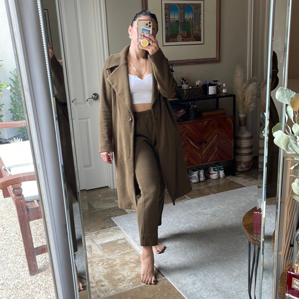 Oak + Fort ribbed coat and joggers set